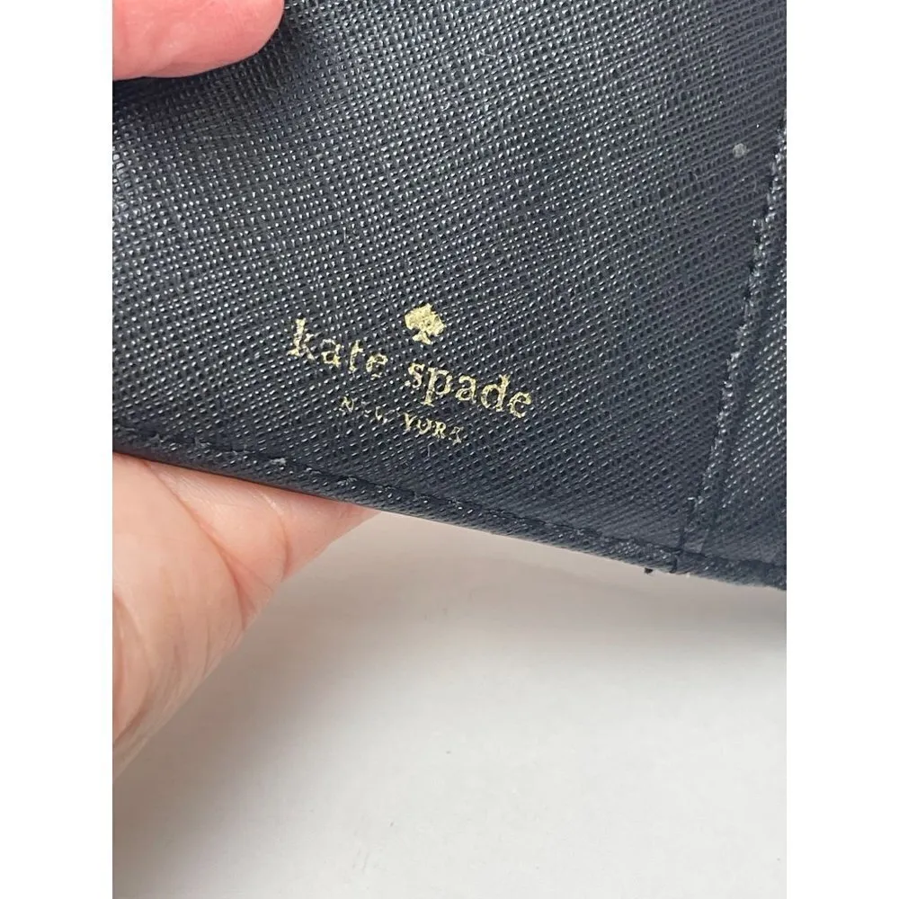 Kate Spade Cara Newbury Lane‎ Black Grained Leather New York Wallet - Image 10