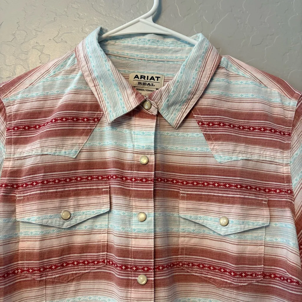 Ariat REAL women's savannah snap long sleeve western shirt size XL - Image 5
