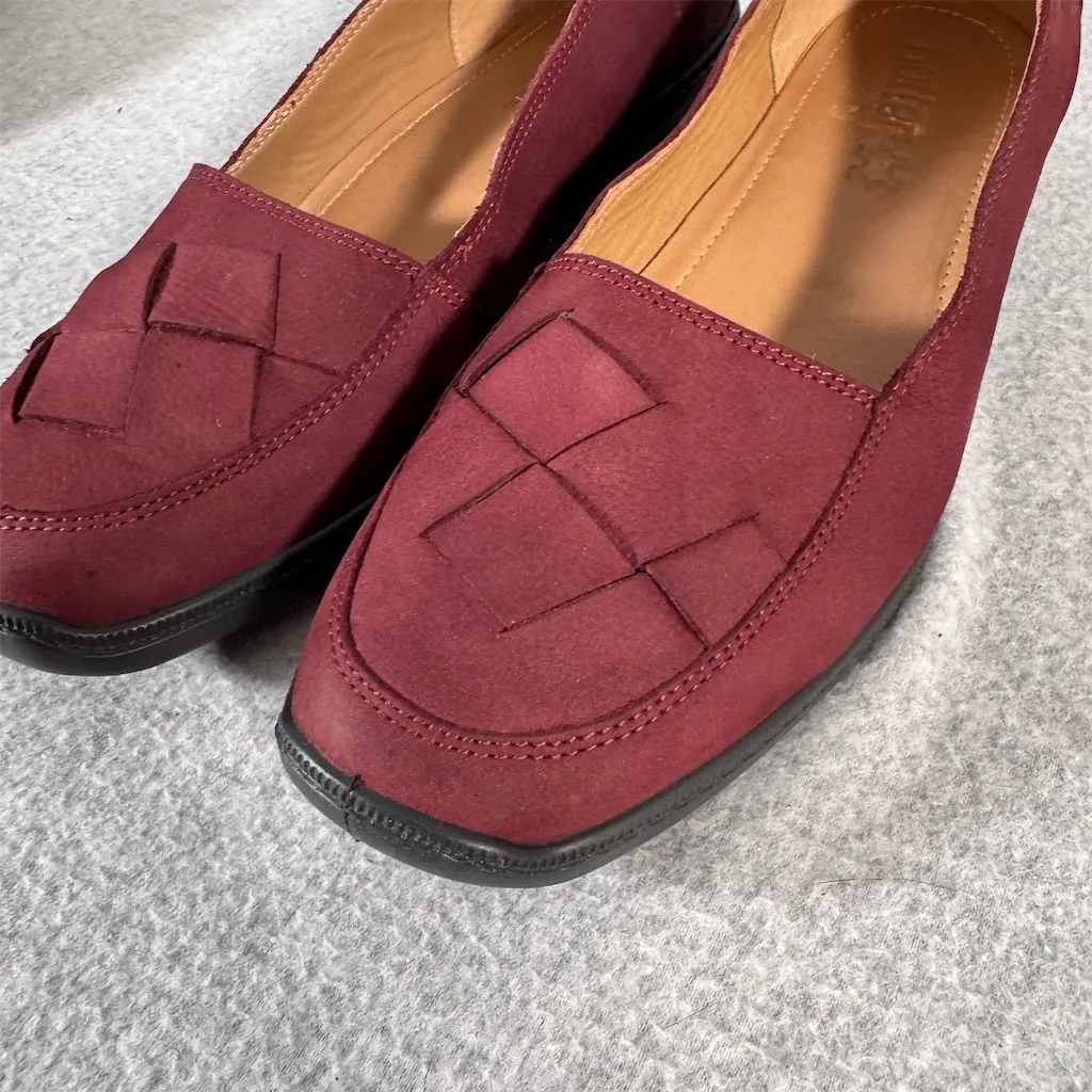 Hotter Havana Women's Size 8 Burgundy Nubuck Suede Slip - Image 5