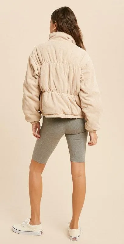 Sand CORDUROY BOMBER JACKET - Image 5