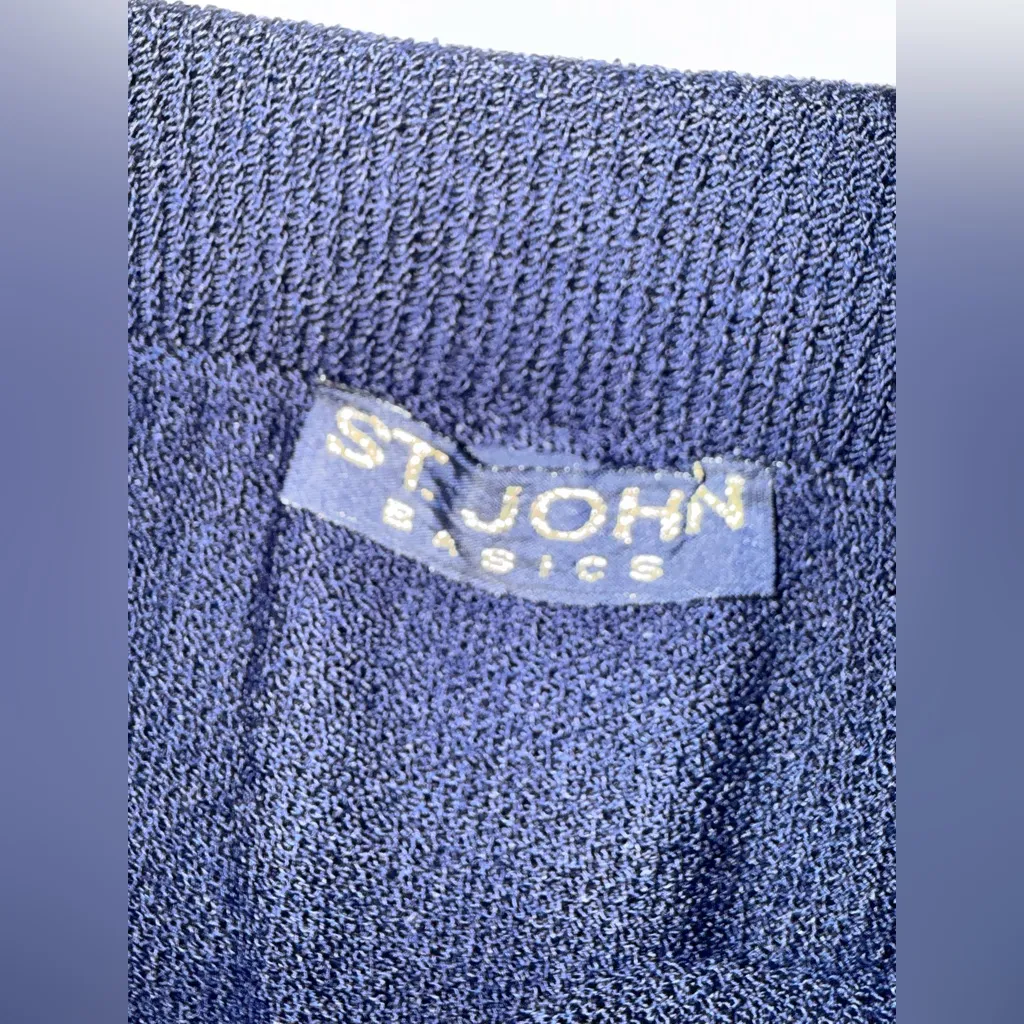 St. John Basics FLAWED Short Skirt Navy Blue Pencil Size 8 - Image 7