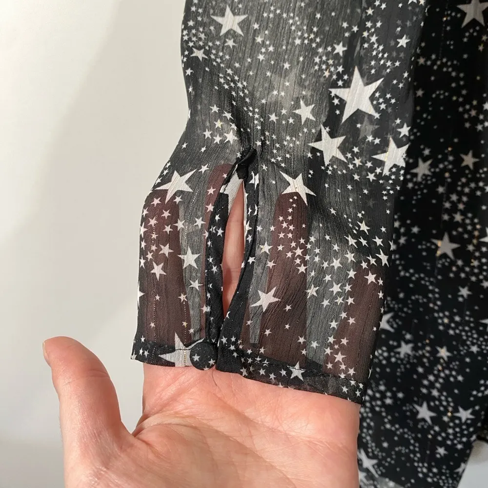 Starry Celestial Dress Size Small Long Sleeves Sheer Double Lined - Image 8