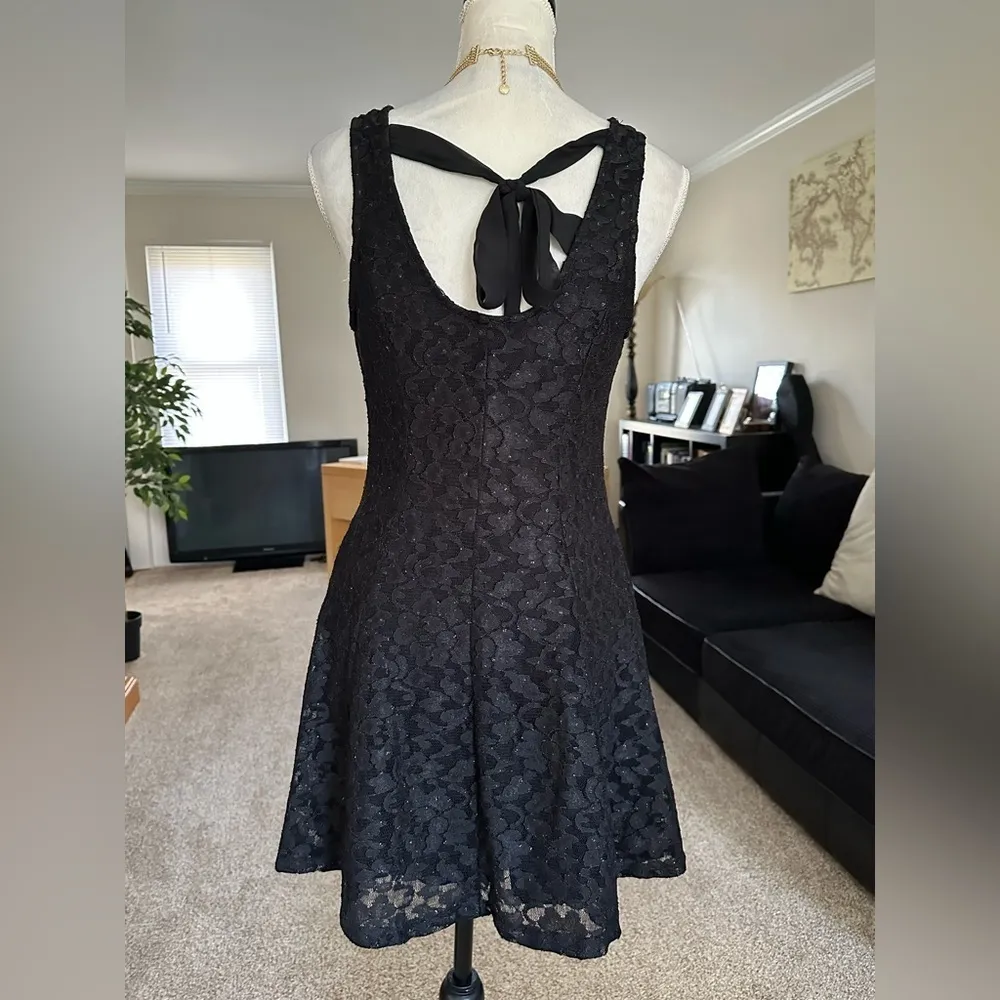 Speechless Floral Print Lace Skater Swing Mini Dress KeyholeBack Sz M Whimsical - Image 10