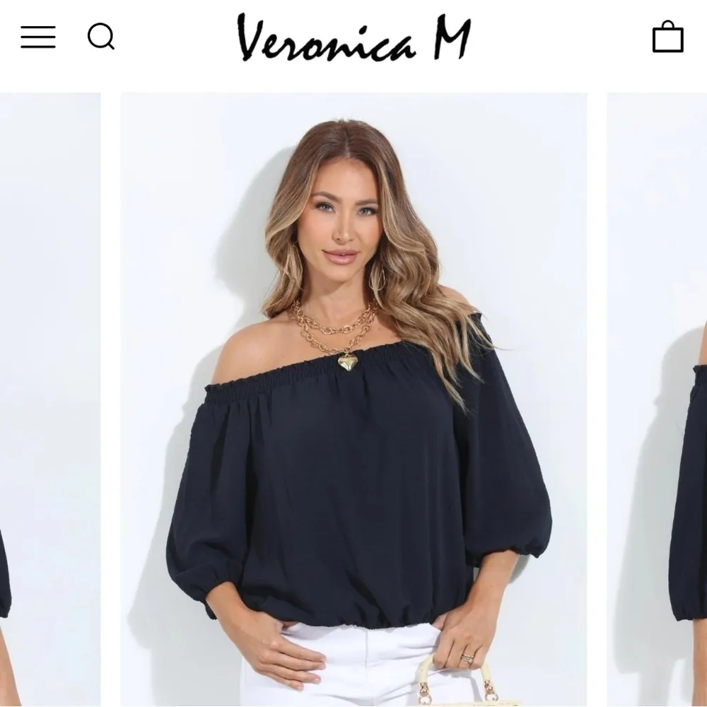 Veronica M Navy Blue Medium Off-Shoulder Top Wide Leg Pants Outfit Matching Set - Image 7