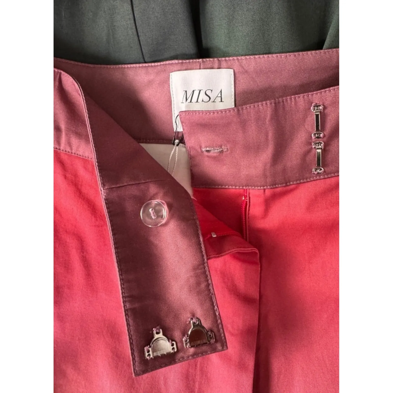 MISA Los Angeles Ombre Wide Leg Pants Women's Size M Pink Orange Green - Image 13