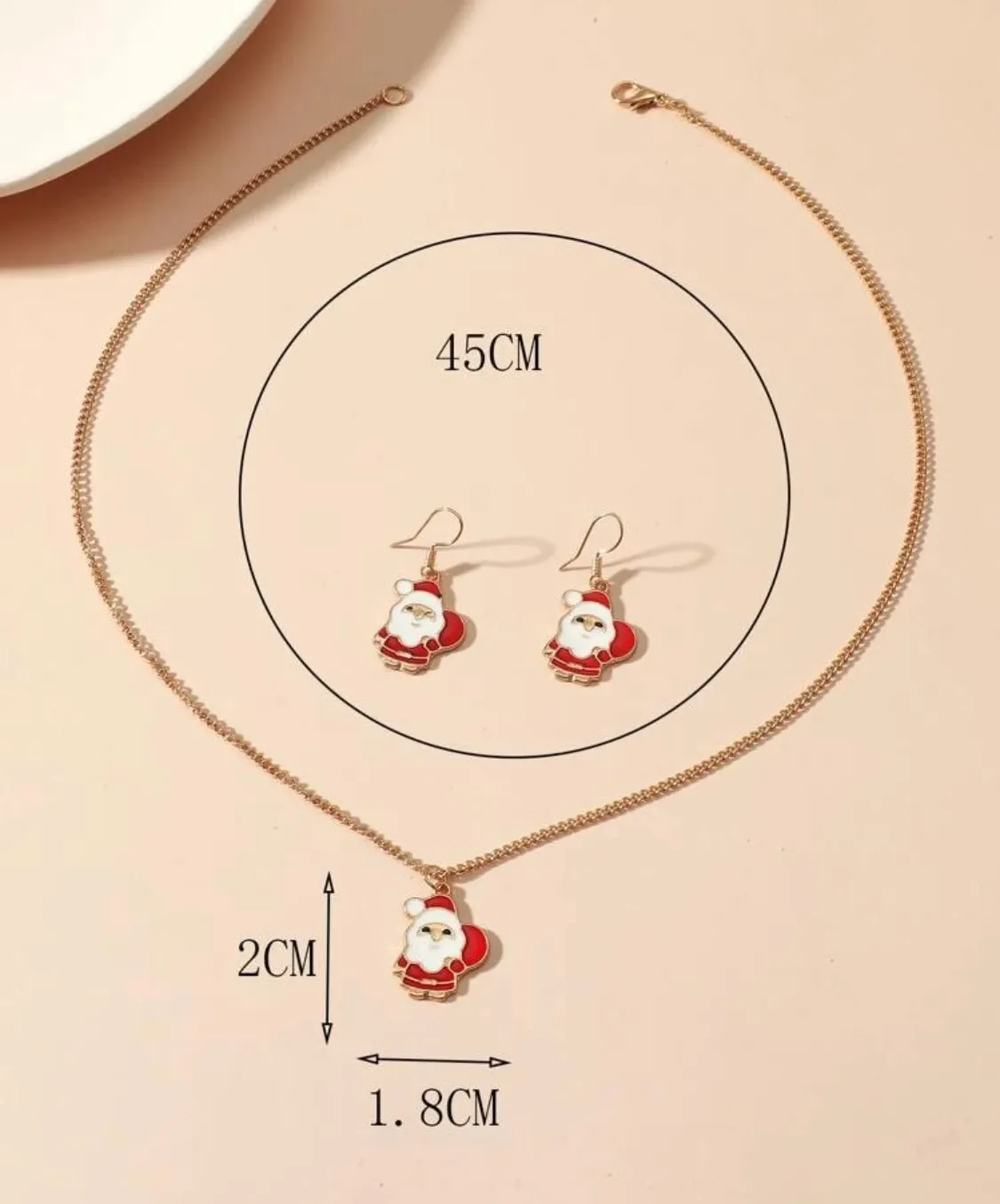 Santa Clause Charm Necklace And Earrings Multiple - Image 2