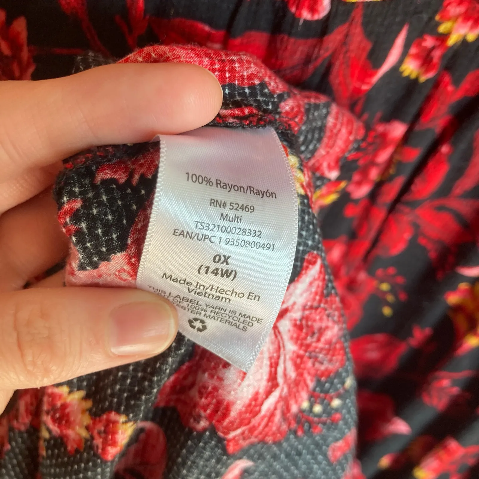 Terra & Sky Womens 14W Black Floral Midi Dress Dark Romantic Cottage Whimsigoth - Image 10