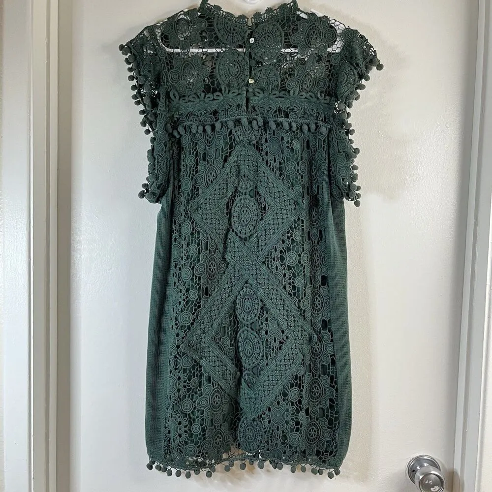 Tularosa Clayton Tunic Dress in Hunter Green Mini Dress Sleeveless - Image 3