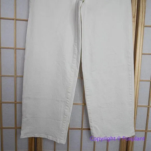 NEW Madewell The Petite‎ Perfect Vintage Wide-Leg Crop Jean Tile White, 24P - Image 4
