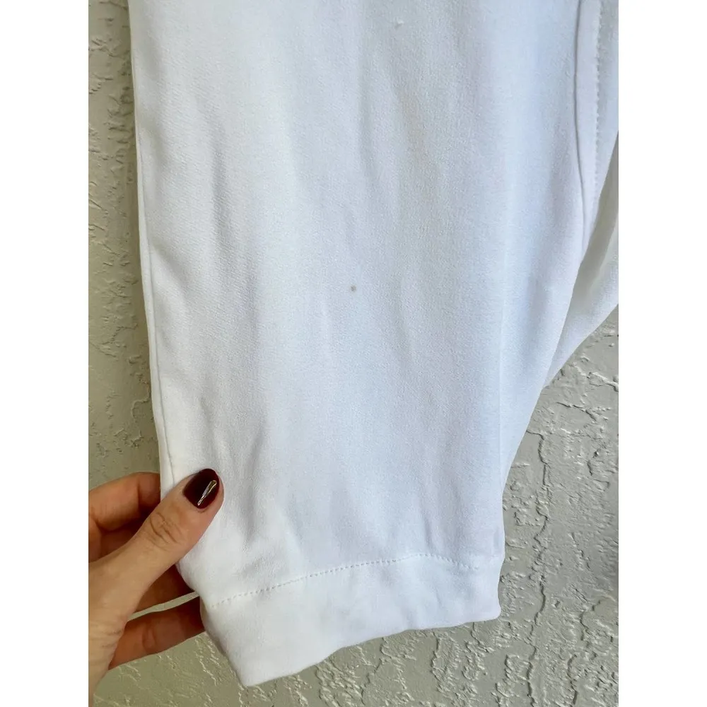 Helmut Lang Elastic Waistband Cropped Capri Pants White Women's Size US 4 - Image 4
