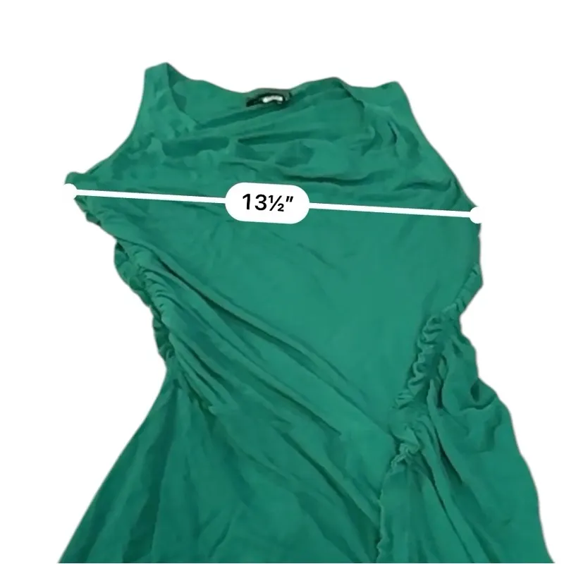 RTR Atlein Leger Green Sleeveless Cowl Neck Ruched‎ Bodycon Mini Dress Sz 38 EU - Image 9