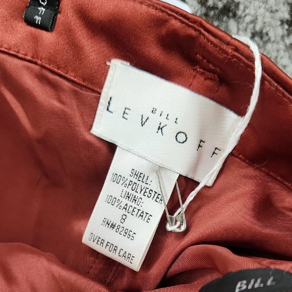 Bill Levkoff Rust Strapless Gown with White Accents 8 - Image 2