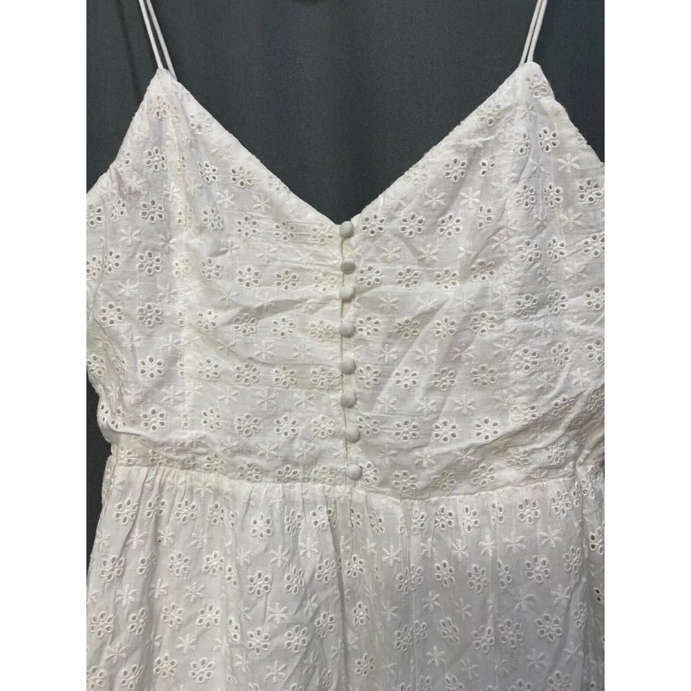 Alice + Olivia Fae Mini Dress Womens 12 White Spaghetti Strap Sleeveless B75 - Image 3