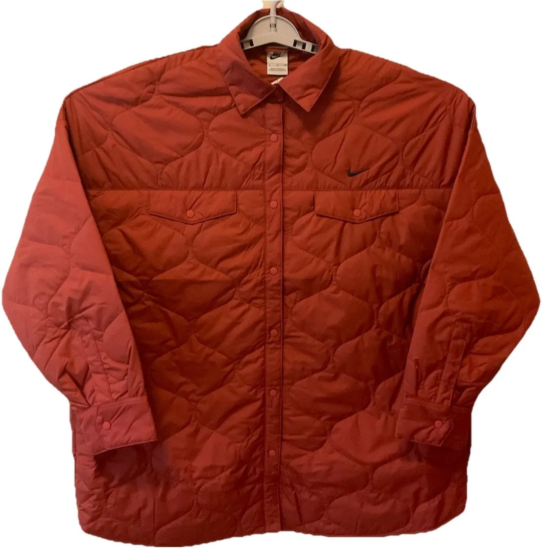 Nike Sportswear Essential Quilted Trench Jacket Orange FB8732-832 Women Size XL - Image 6