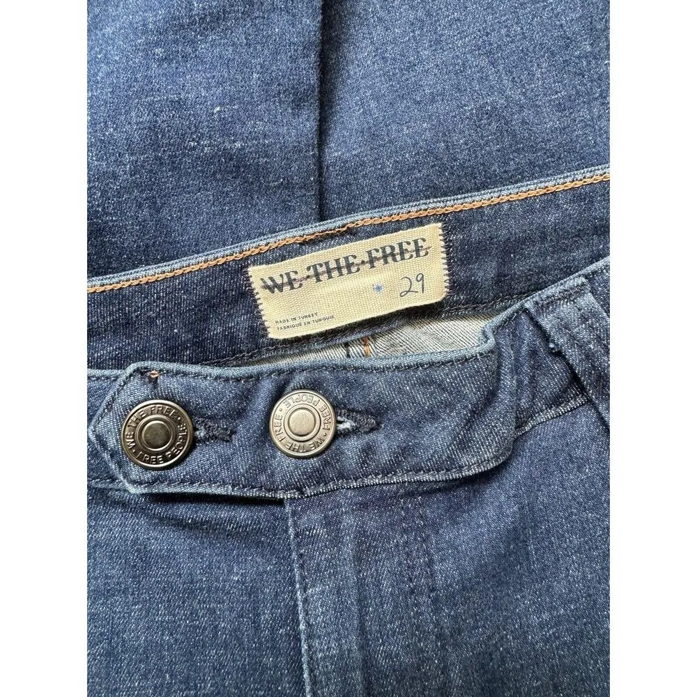NWT We The Free Varsity Blues Mid Rise Slim Boot Flap Pocket Retro Jeans Size 29 - Image 9