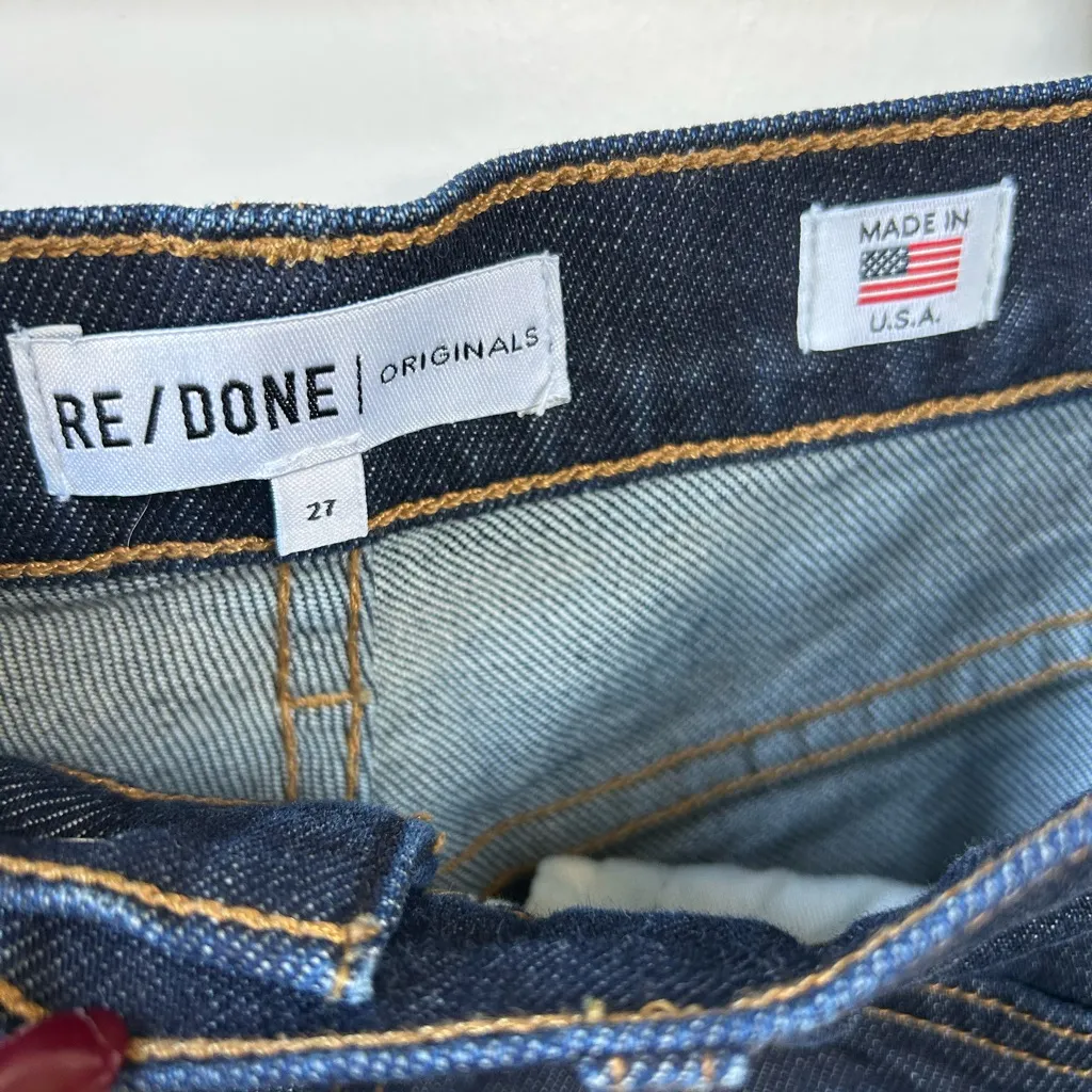 Re/Done Originals Double Needle Long Slim Jeans in Dark 97 Gently Used Size 27 - Image 4