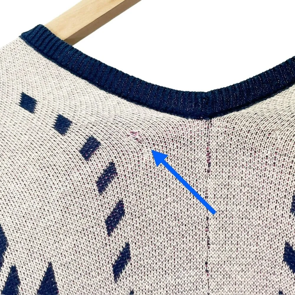 Flying Tomato Boho Aztec Sweater Kimono Size Medium Tan Navy Hot Pink Southwest - Image 11