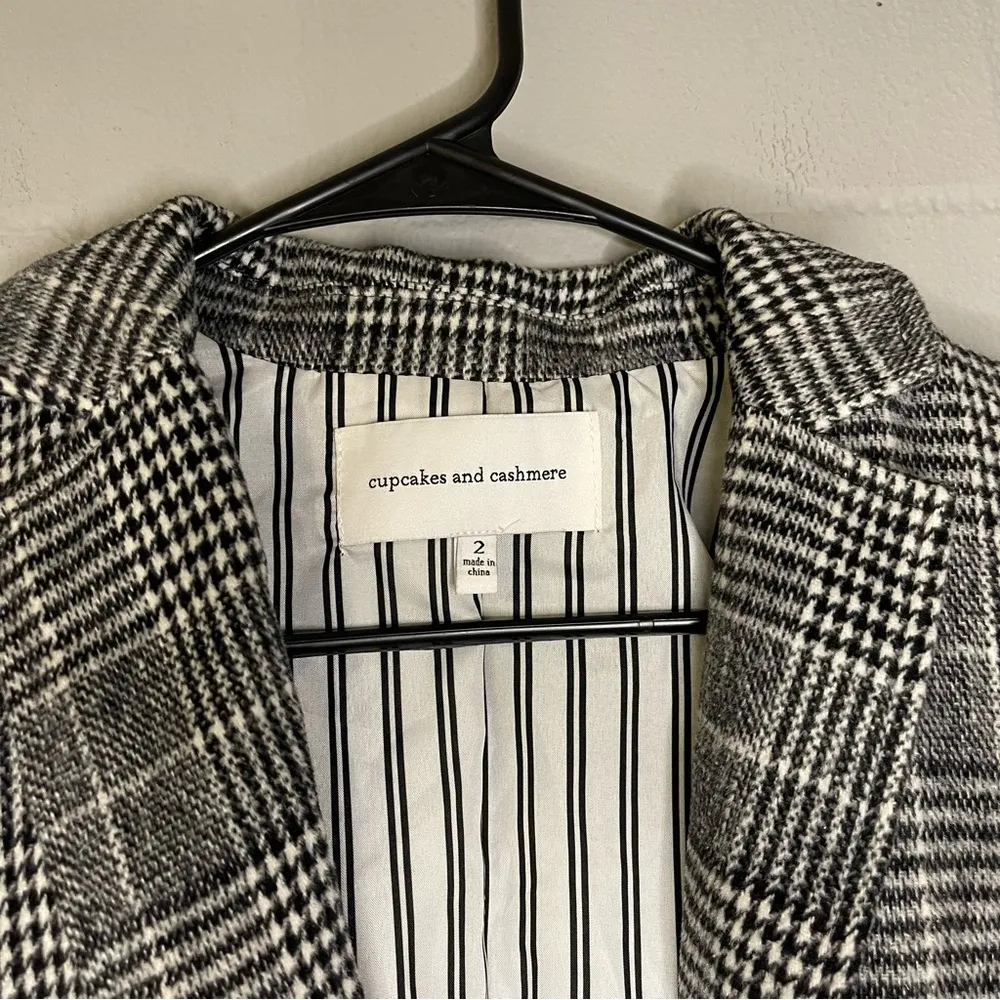 Cupcakes & Cashmere Houndstooth Plaid Single Button Blazer Women’s Size 2 - Image 4