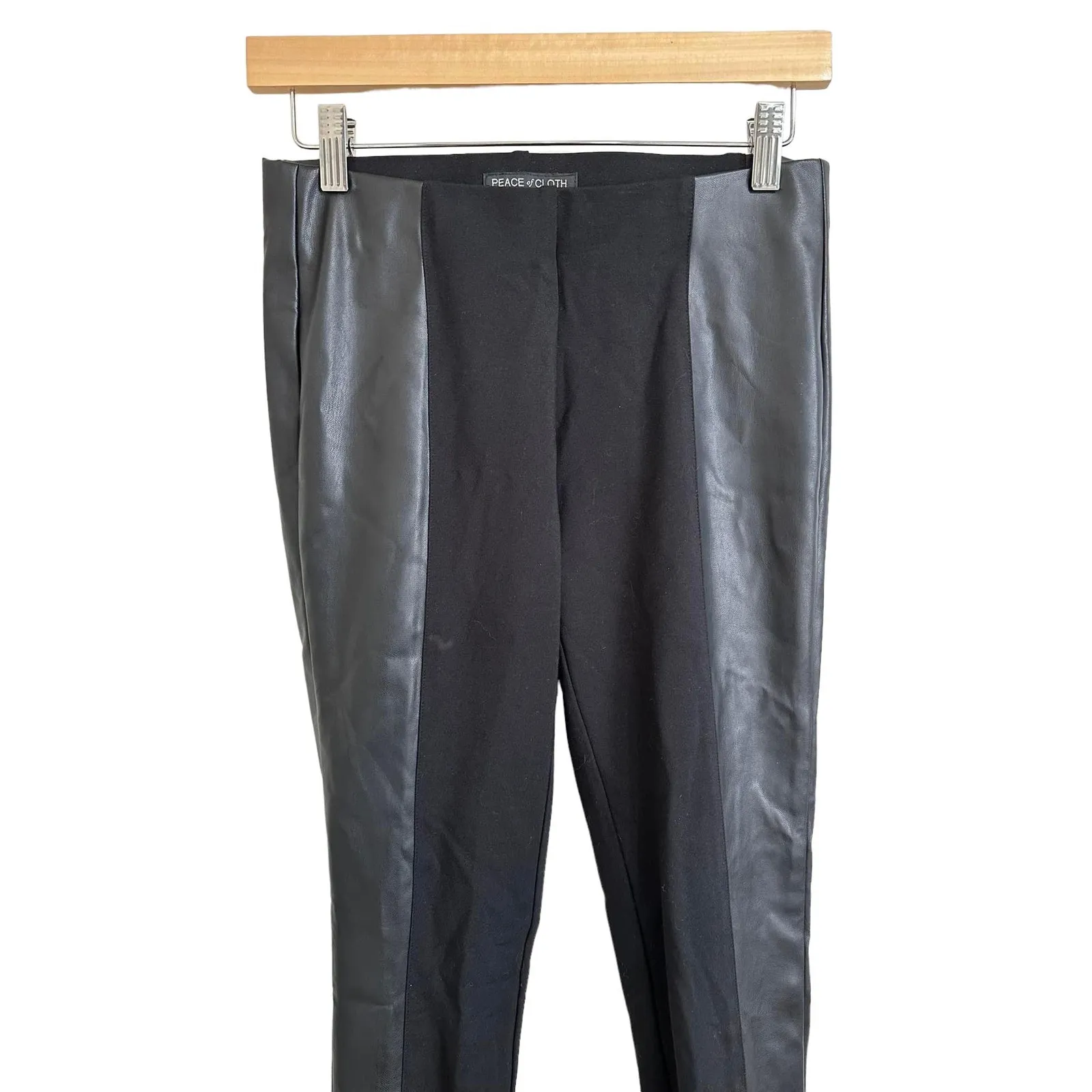 Peace‎ of Cloth Ryan Legging Paramount Knit Black Faux Leather XS - Image 3