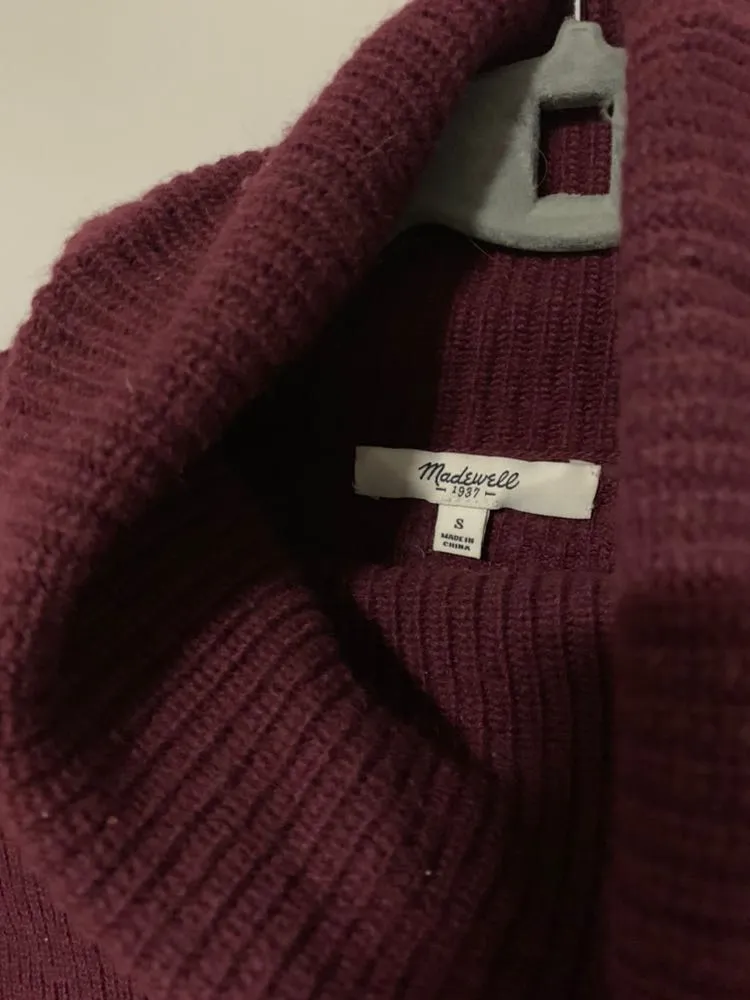 Madewell Dark Red Turtleneck Sweater - Image 3