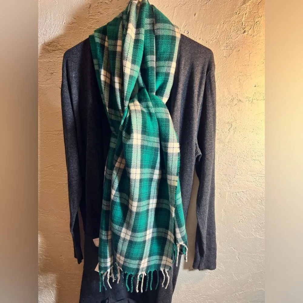 JCREW NWT green navy plaid scarf-English Countryside vibe- gorgeous colors - Image 8