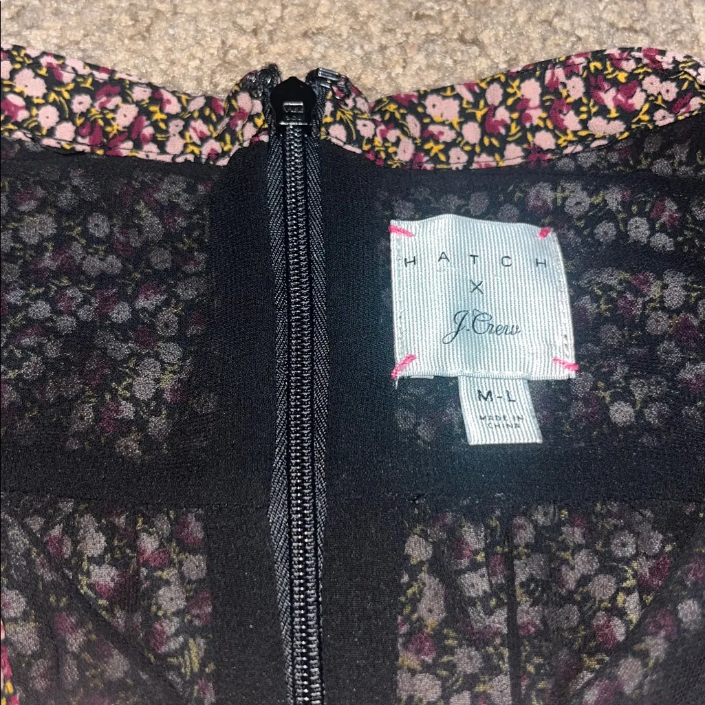 J.Crew x Hatch Maternity Floral Caftan‎ Dress Black Bloom M/L 8/10 (Hatch 2) - Image 10