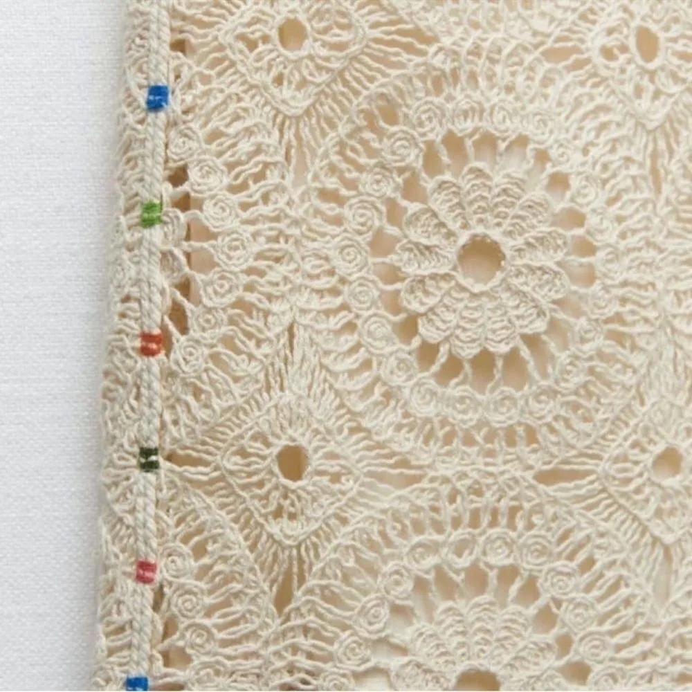 Zara Beige Crotchet Mini Dress(Size Small) - Image 5