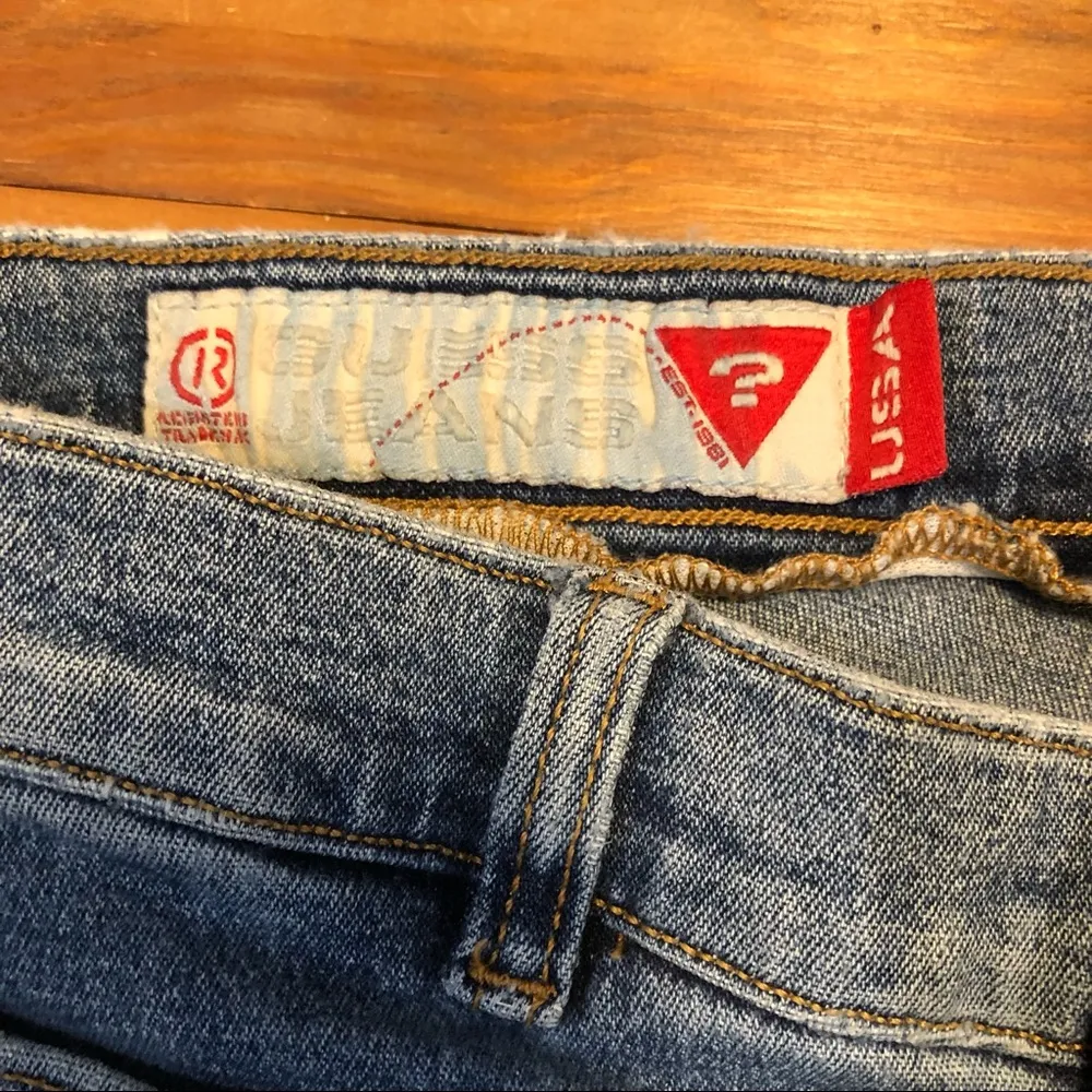 Vintage  Button Boot Cut Patch Front Pocket Jeans 29 Fit like a 6 - Image 4