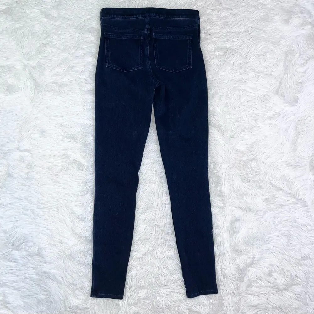 SPANX Mid Rise Dark Wash Pull-On Blue Denim Skinny Jegging Small - Image 5