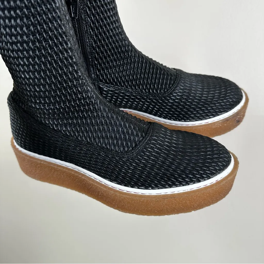 Free People Thigh High Over The Knee Boots Womens 37/ US 6.5 Black Stretch OTK - Image 5