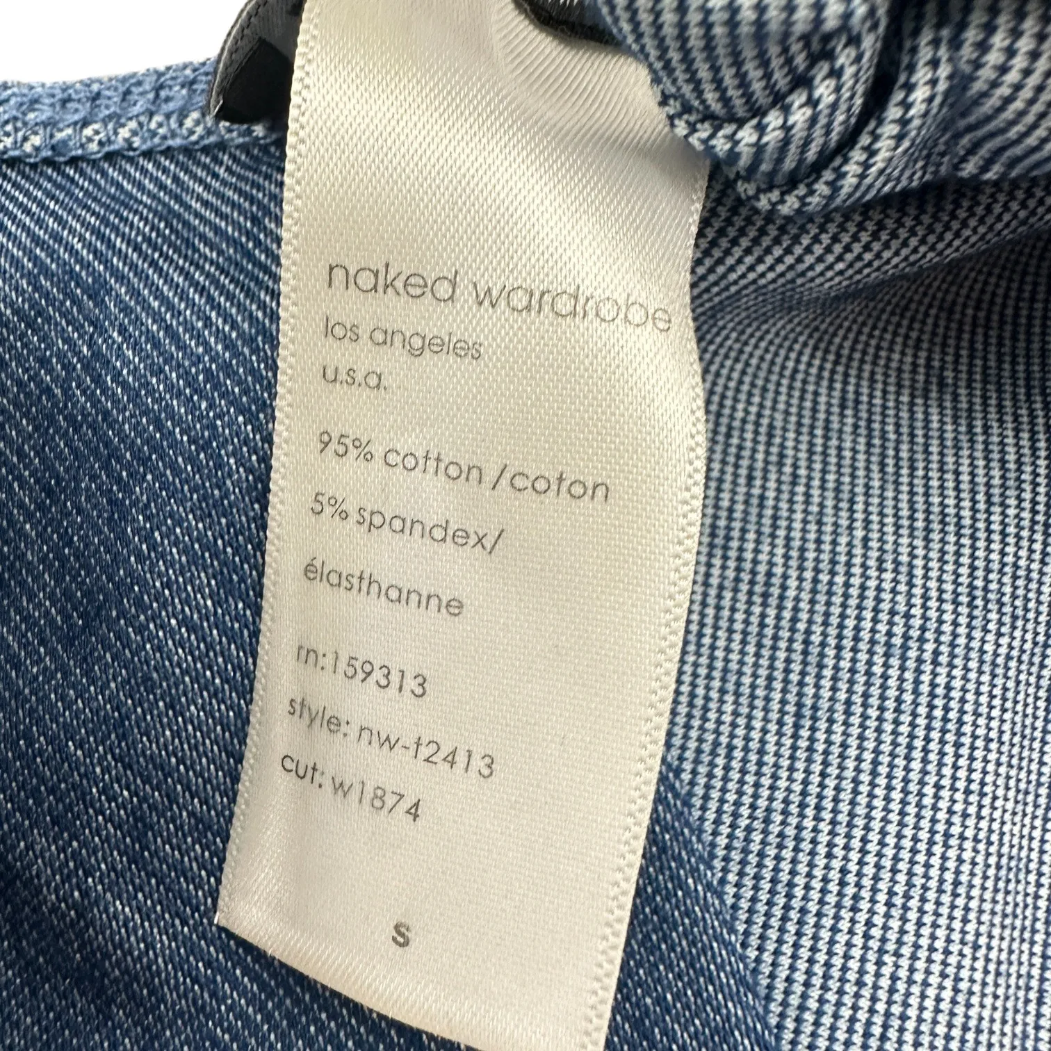 NAKED WARDROBE Denim Ruched Halter Crop Top Blue Size S NWT Club Concert Top - Image 7