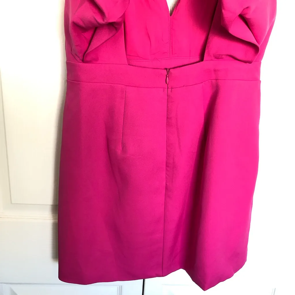 Luxxel Pink  Double Slit Open Back Puffy Sleeve Dress Size L - Image 9