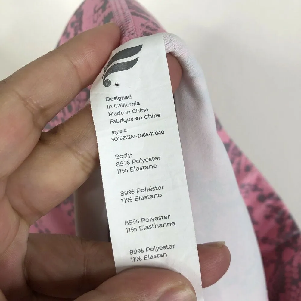 Fabletics Pink Gray Python Snake Print Athletic Shorts Women's Size Medium - Image 5