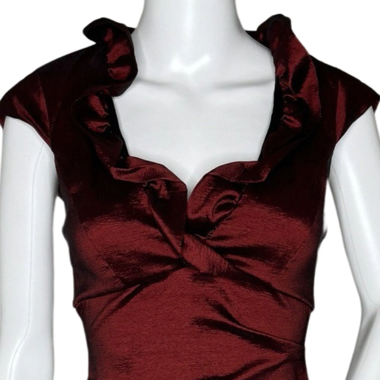 DJ Jaz Dress‎ Womens 4 Red Black Iridescent Ruched Bodycon Mini Elegant Romantic - Image 6