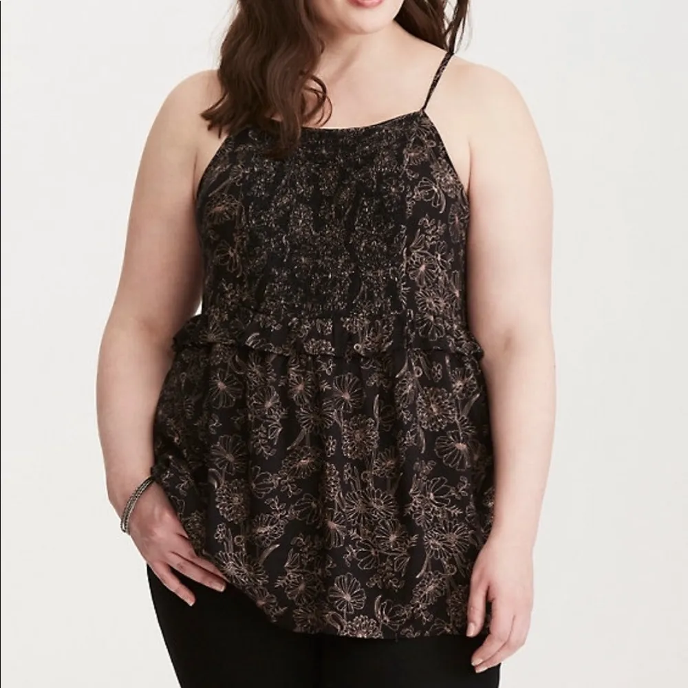 Torrid 00 smocked high neck floral tank top - Image 7