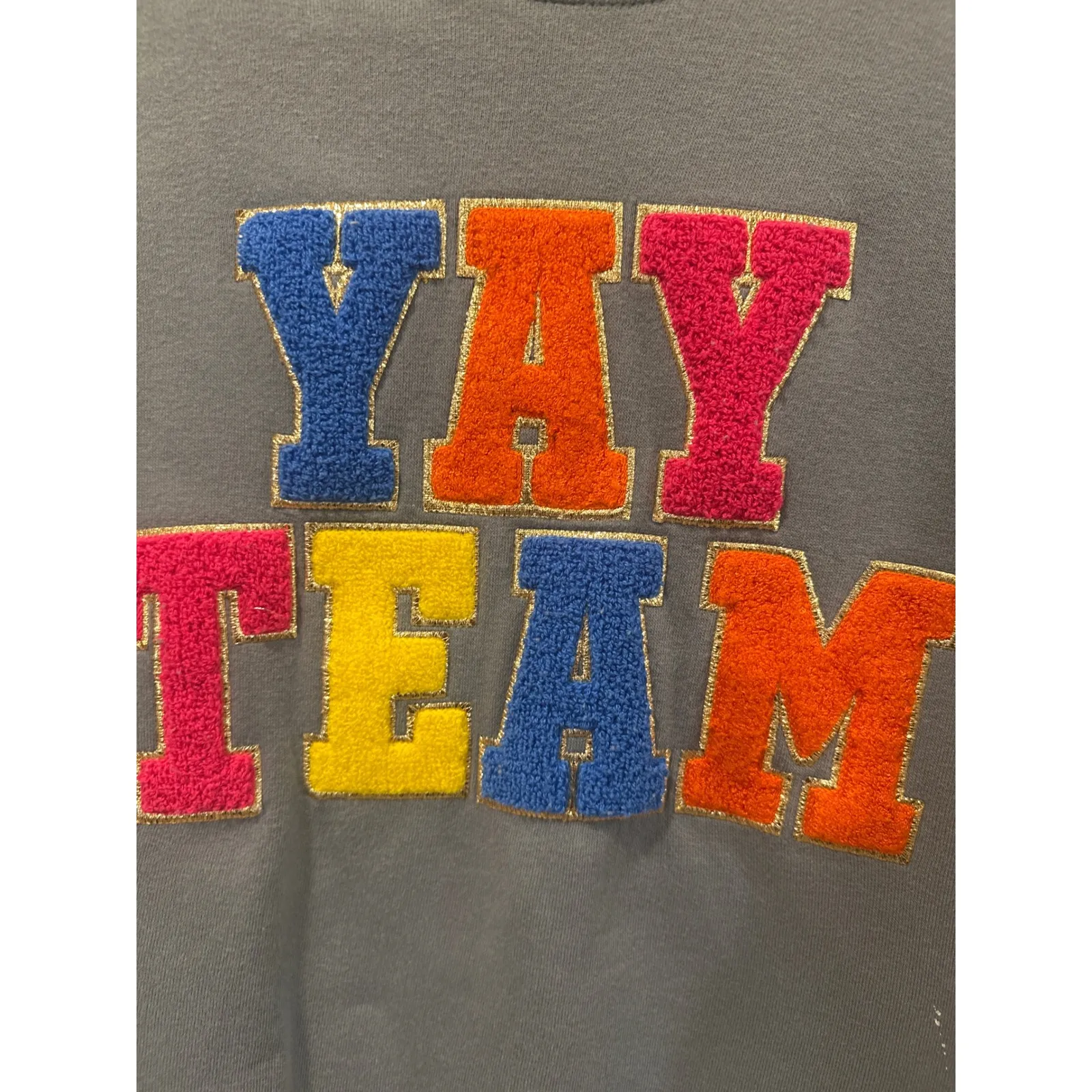 Texas True Threads Gray "Yay Team" Graphic Sweatshirt Pullover Size L read Size L - Image 2