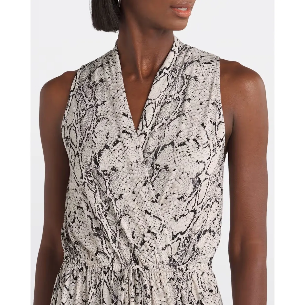 Beacon Amara Knit Jumpsuit Size L Snakeskin Print Black Size L - Image 4