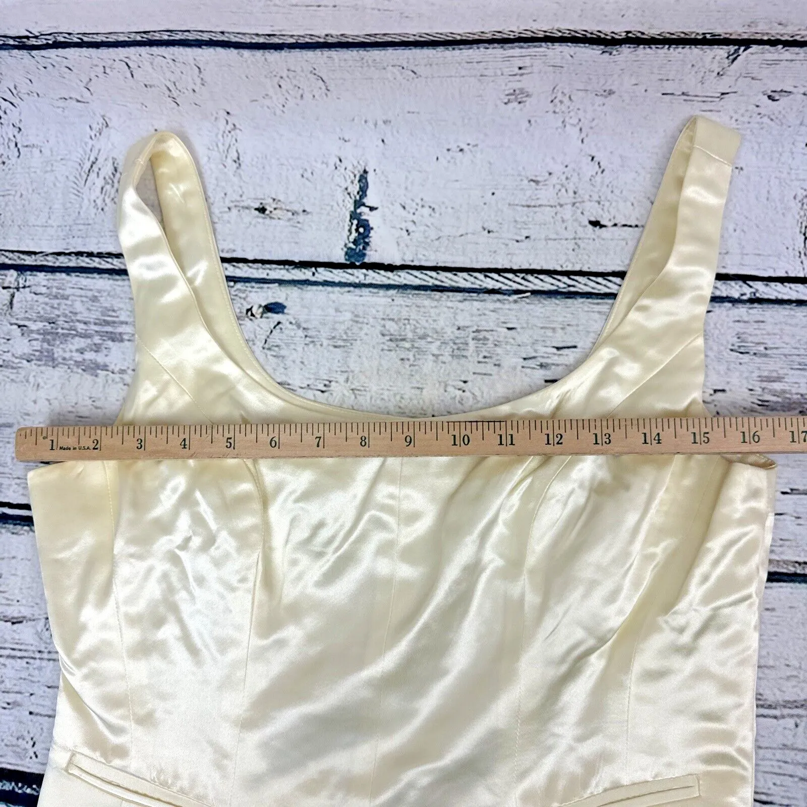 Cignal Formal White/Ivory Crop Top Prom Wedding Pageant [Size 10] Made in USA‎ - Image 6