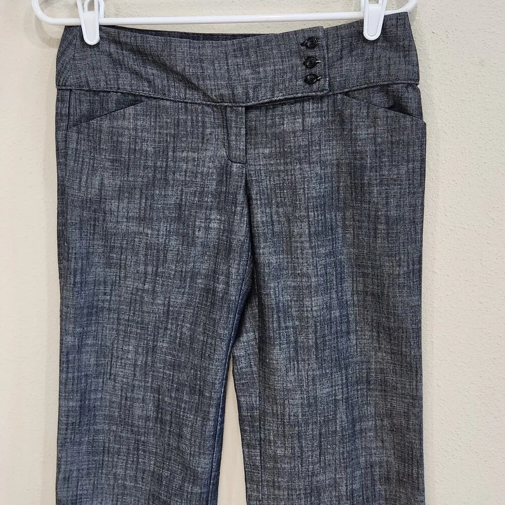 Y2K Chime Heather 3 Button Low Rise Waist Straight Leg Dress Pants Gray Size 3 - Image 3