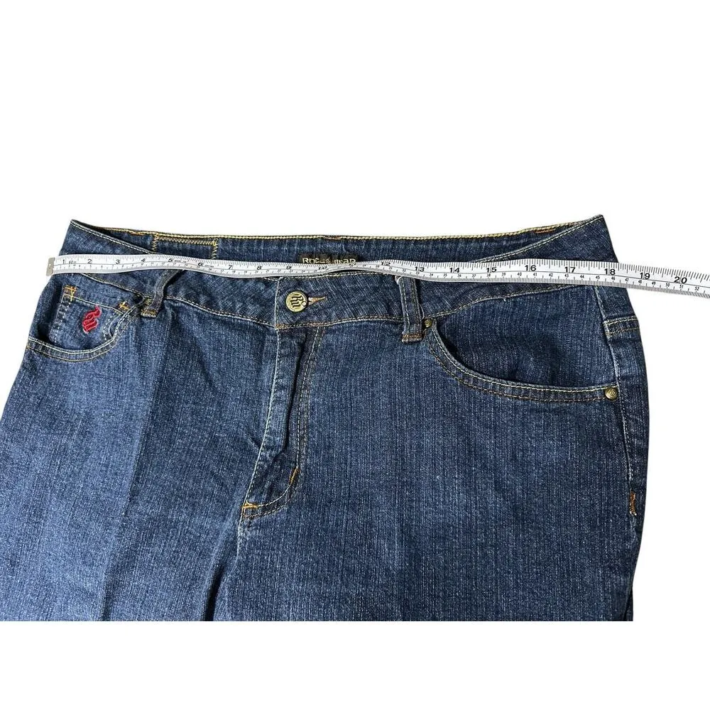 Rocawear Womens Blue Denim Dark Wash Straight Fit Jeans Size 18 - Image 9