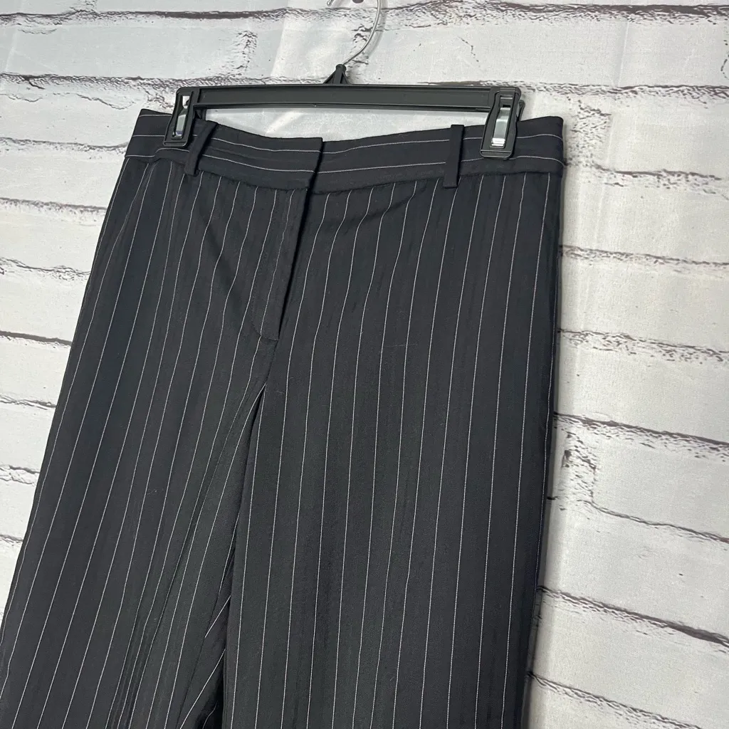 Ann Taylor Y2K Black Wide Leg Pinstripe Retro Pants Baggy SZ 4 High Rise Casual - Image 6