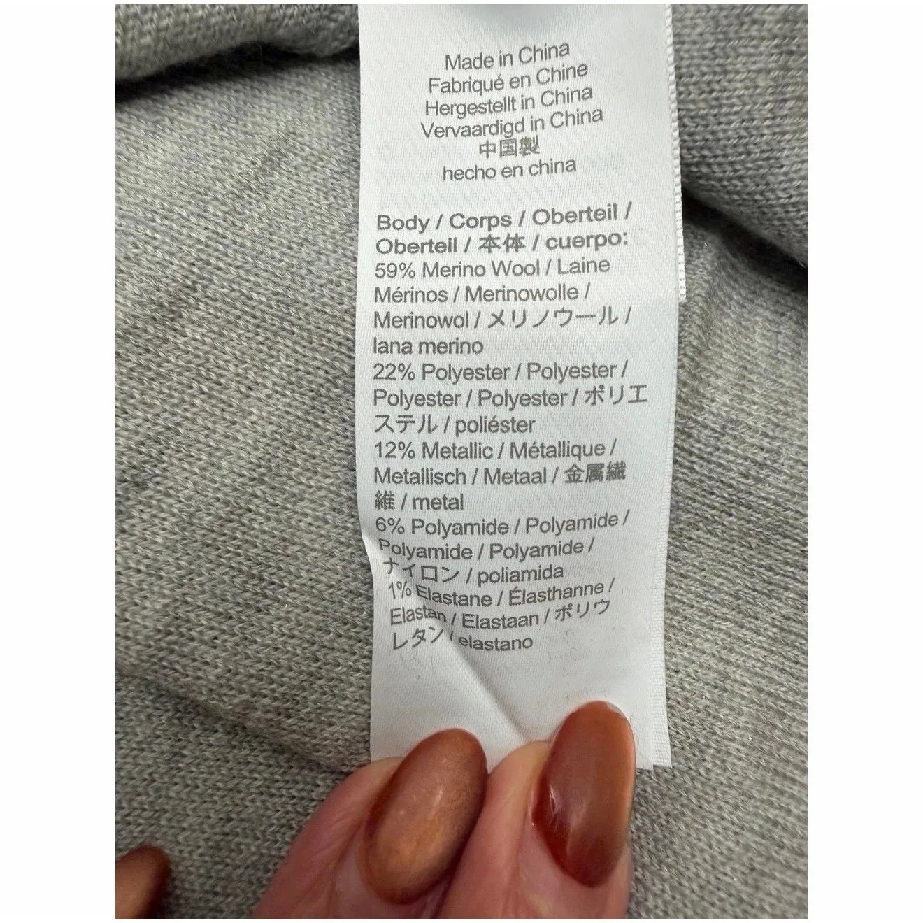 J.Crew Silver Metallic Merino Wool Dress Twist Back Long Sleeve Size M Red Size M - Image 6