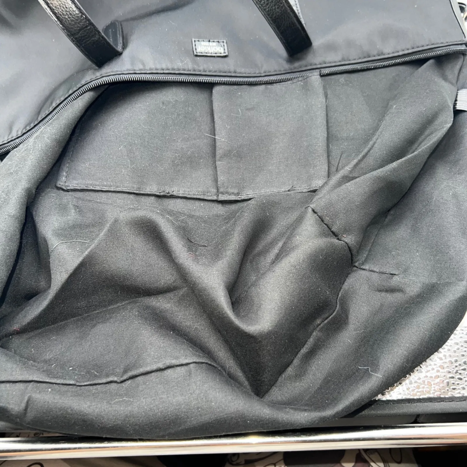 Botkier Black Nylon Leather Trim Tote Bag - Image 8