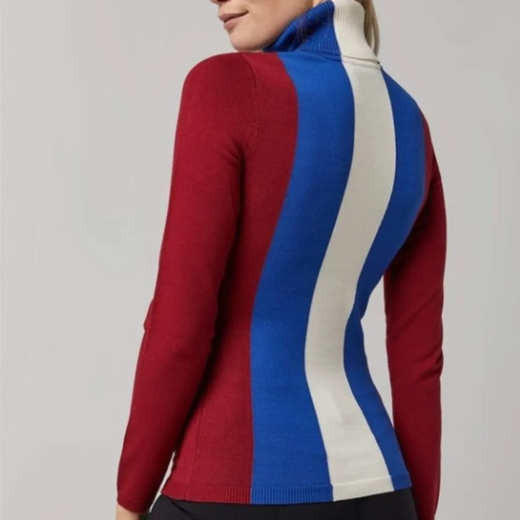 Alp N Rock Retro Ski 1970 Turtleneck Sweater Size Medium Blue - Image 9