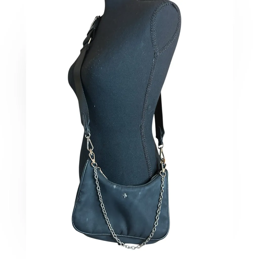 Peta and Jain Black Crossbody Shoulder Bag with Chain Strap - Image 6