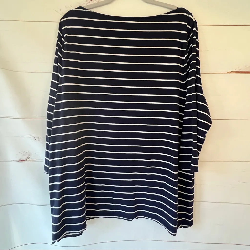 Ava & Viv Navy Striped Top - Image 2