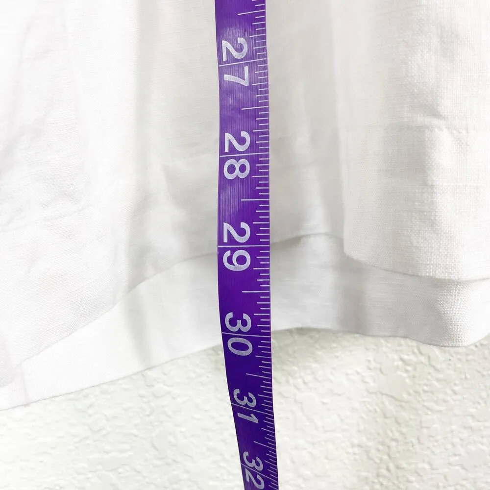 Pure Jill Women's White Linen Tunic Top Shirt Size Large Beach Summer Coastal - Image 7