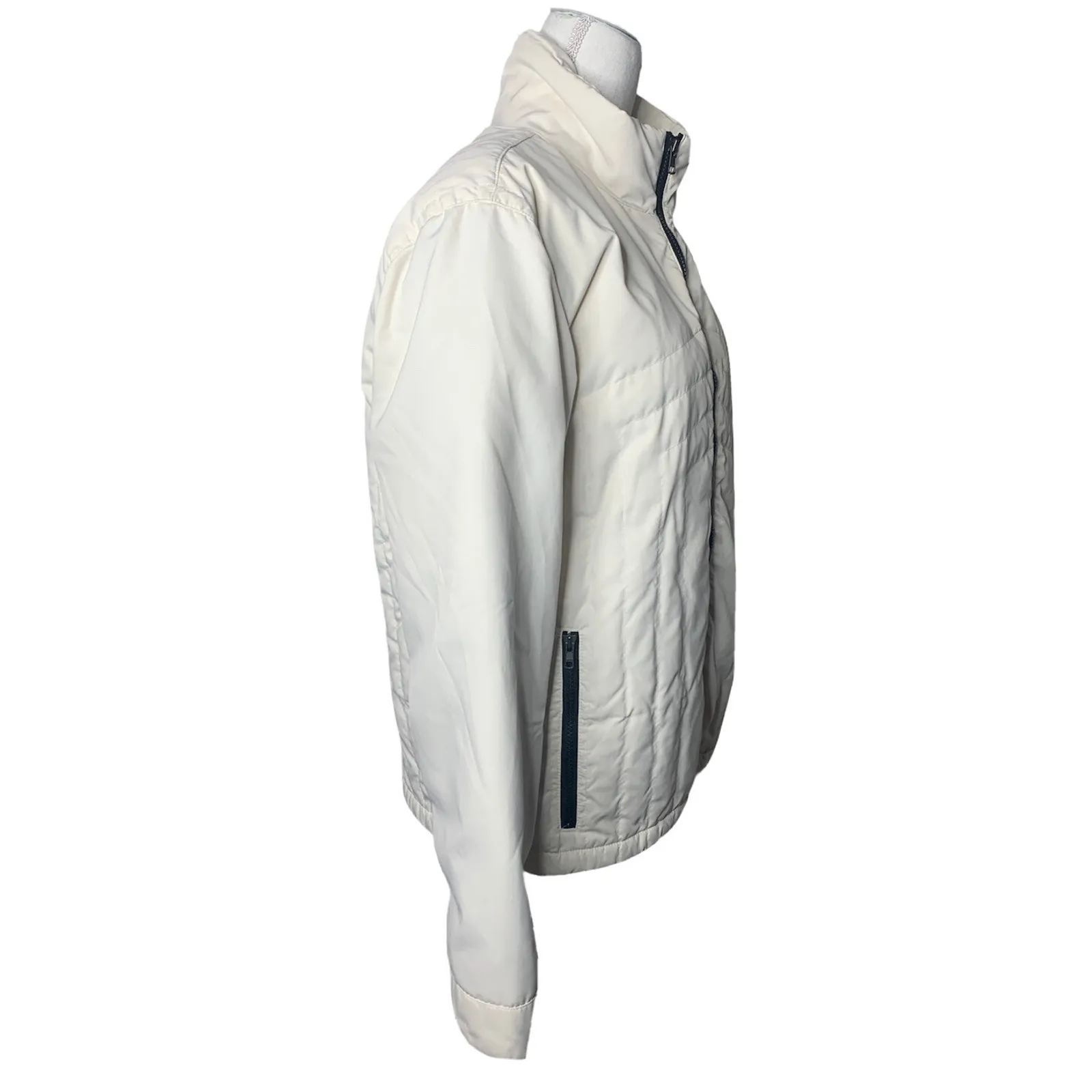 Eddie Bauer Ivory Winter White Goose Down Insulated Jacket Coat Lightweight M - Image 4