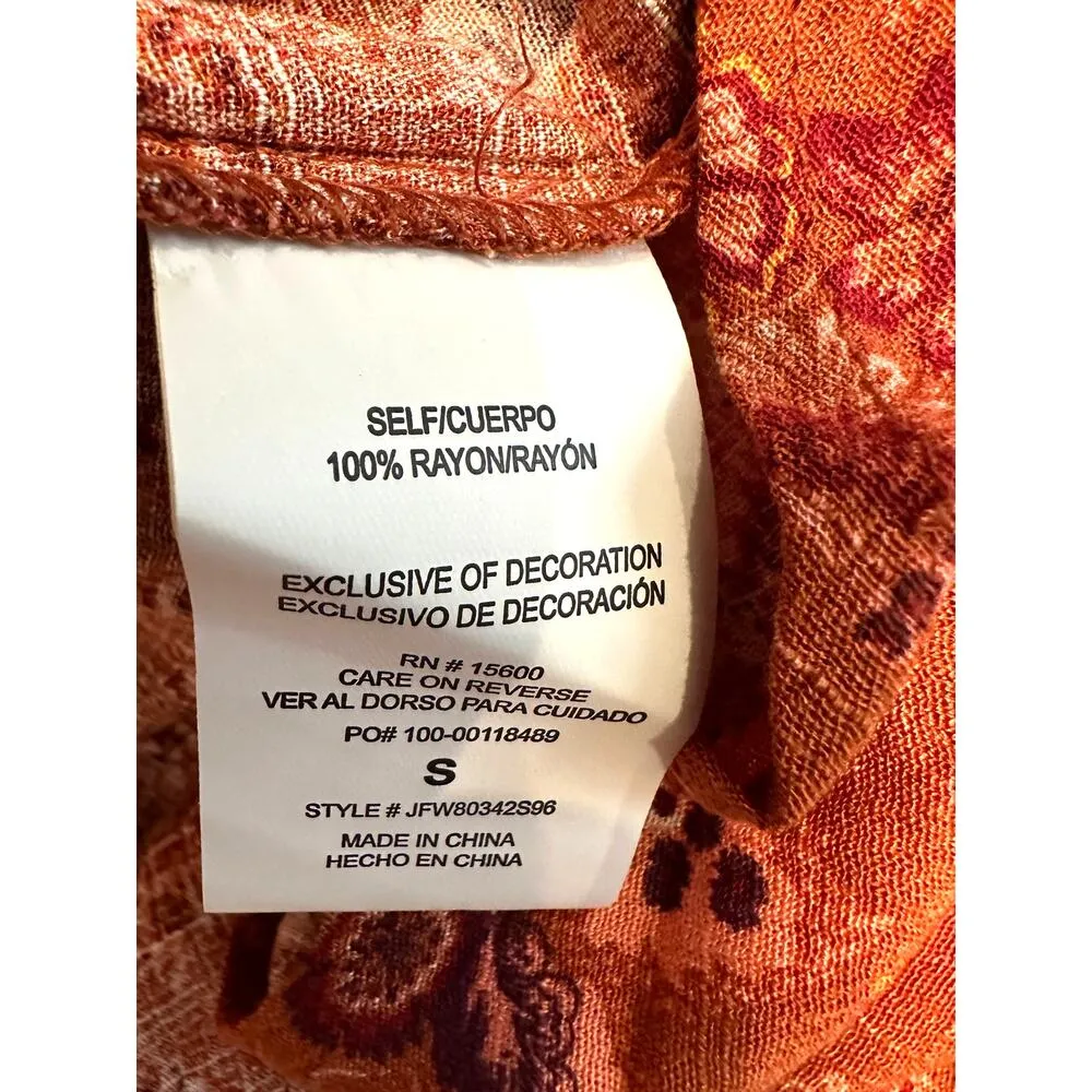 Mason & Belle Button & Loop Closure Tunic Rustic Floral size S - Image 8