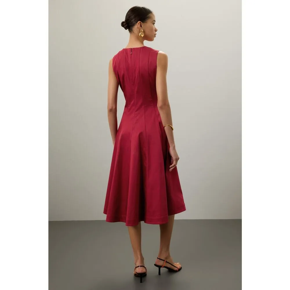 ROKSANDA X RTR Pink Orange Sleeveless Crewneck Colorblock Midi Dress Size 4 - Image 4